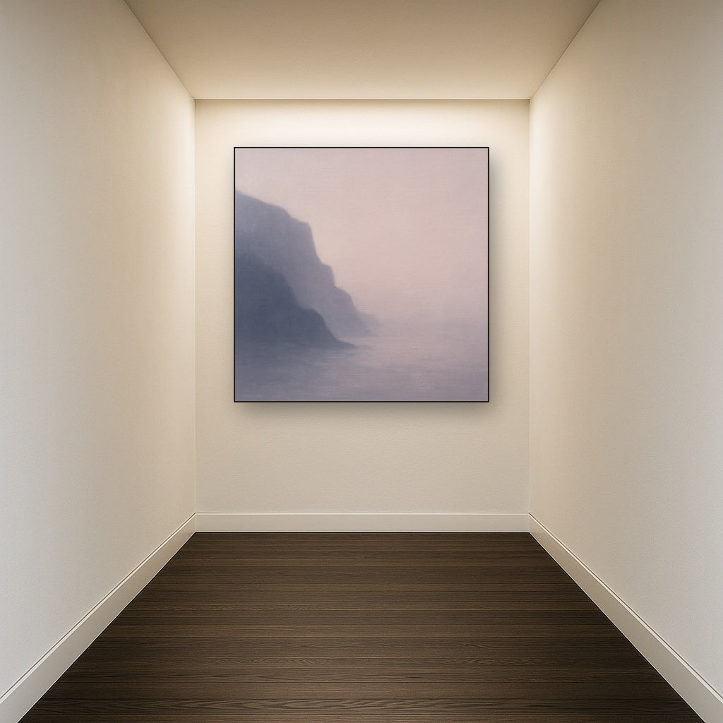 Solitary Headland in Fog No. 9 - Modern Fine Art Oil Painting - View 5