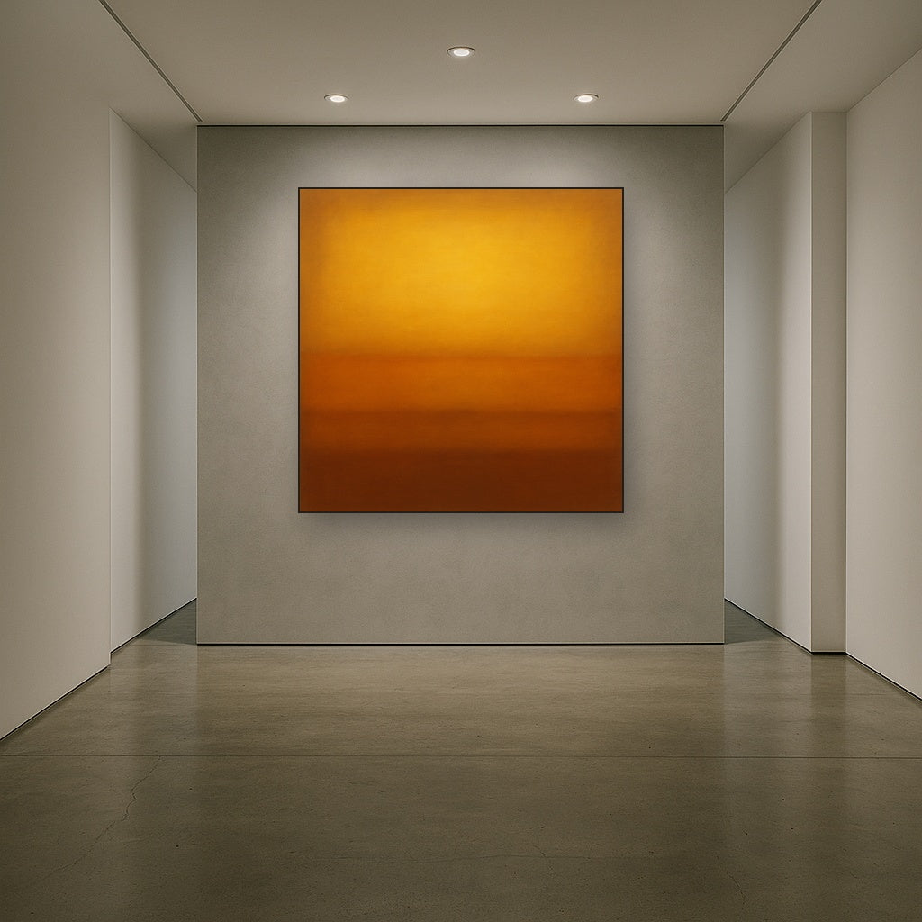 Warm Amber & Raw Sienna Sunset Meditation No. 20 Oil Painting - View 5