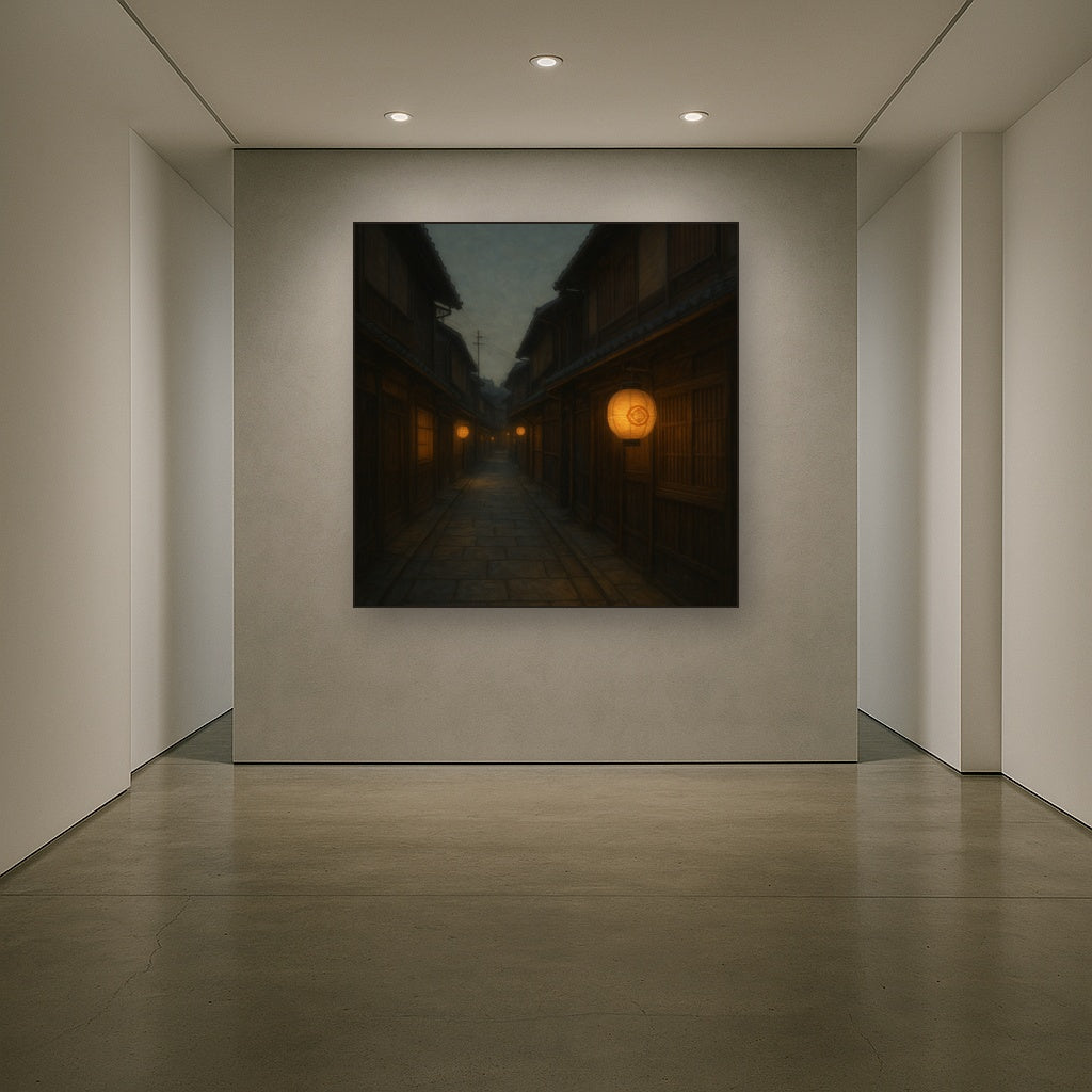 Old Kyoto Gion Alley in Soft Lantern Light No. 11 Oil Painting - View 5