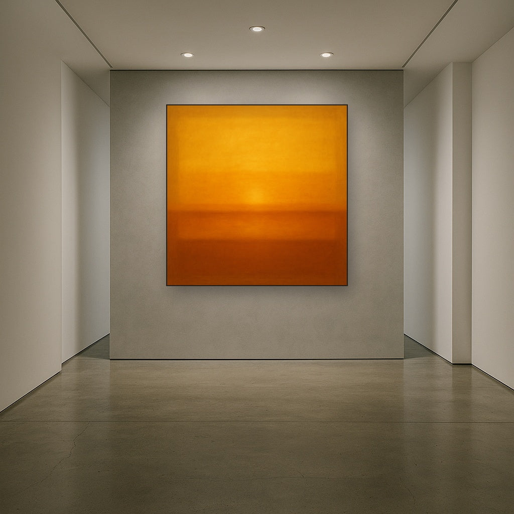 Warm Amber & Raw Sienna Sunset Meditation No. 11 Oil Painting - View 5
