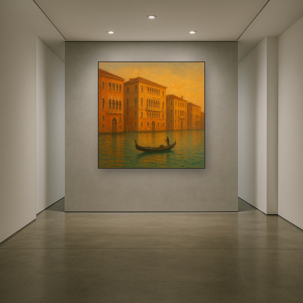 Venetian Canal Palaces at Golden Hour No. 7 Oil Painting - View 5