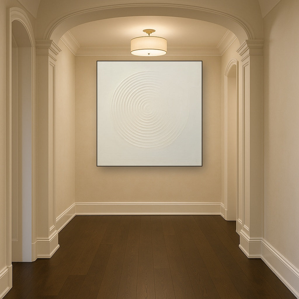 Radial Sunburst Plaster Ridge No. 5 - Modern Fine Art Oil Painting - View 5