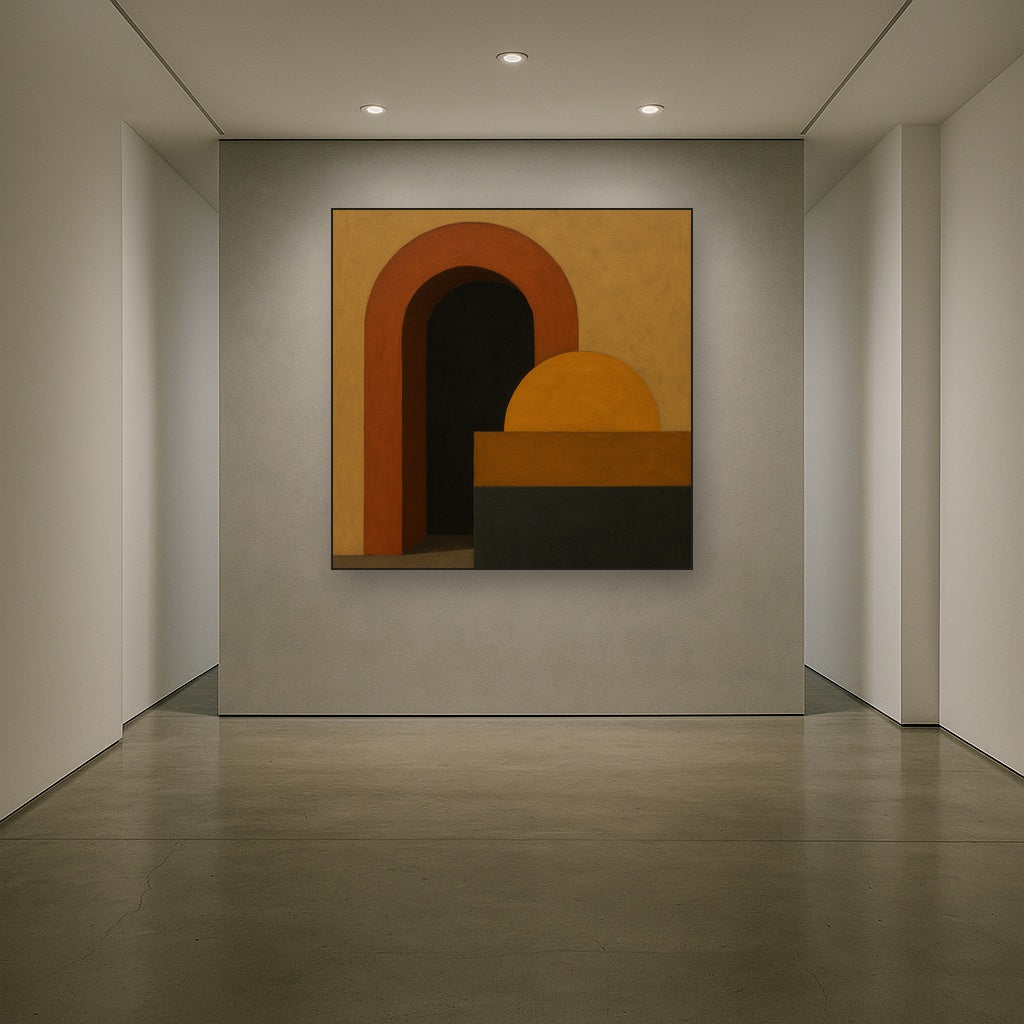 Bauhaus Archway & Terracotta Semicircle Suite No. 13 Fine Art Oil Painting - View 5