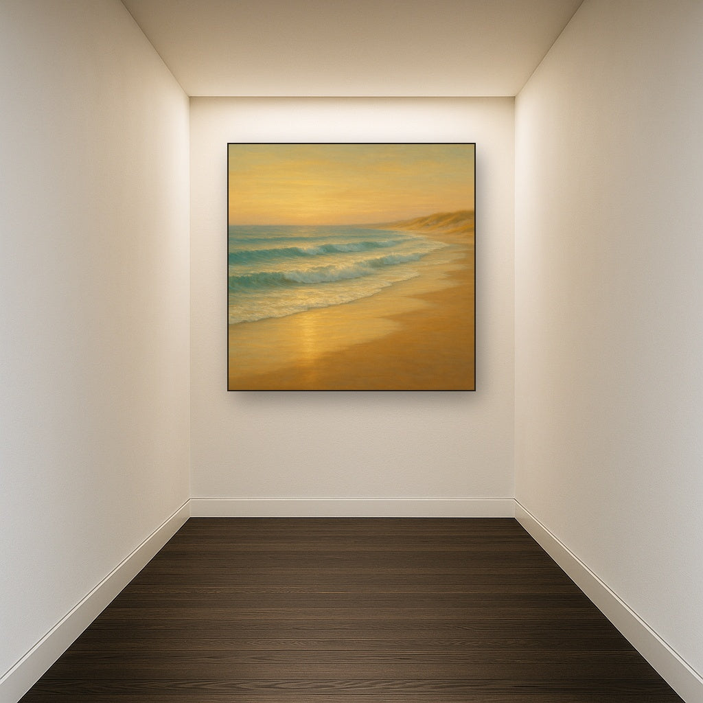 Gentle Breaking Waves & Wet Beach Reflection No. 10 Oil Painting - View 5