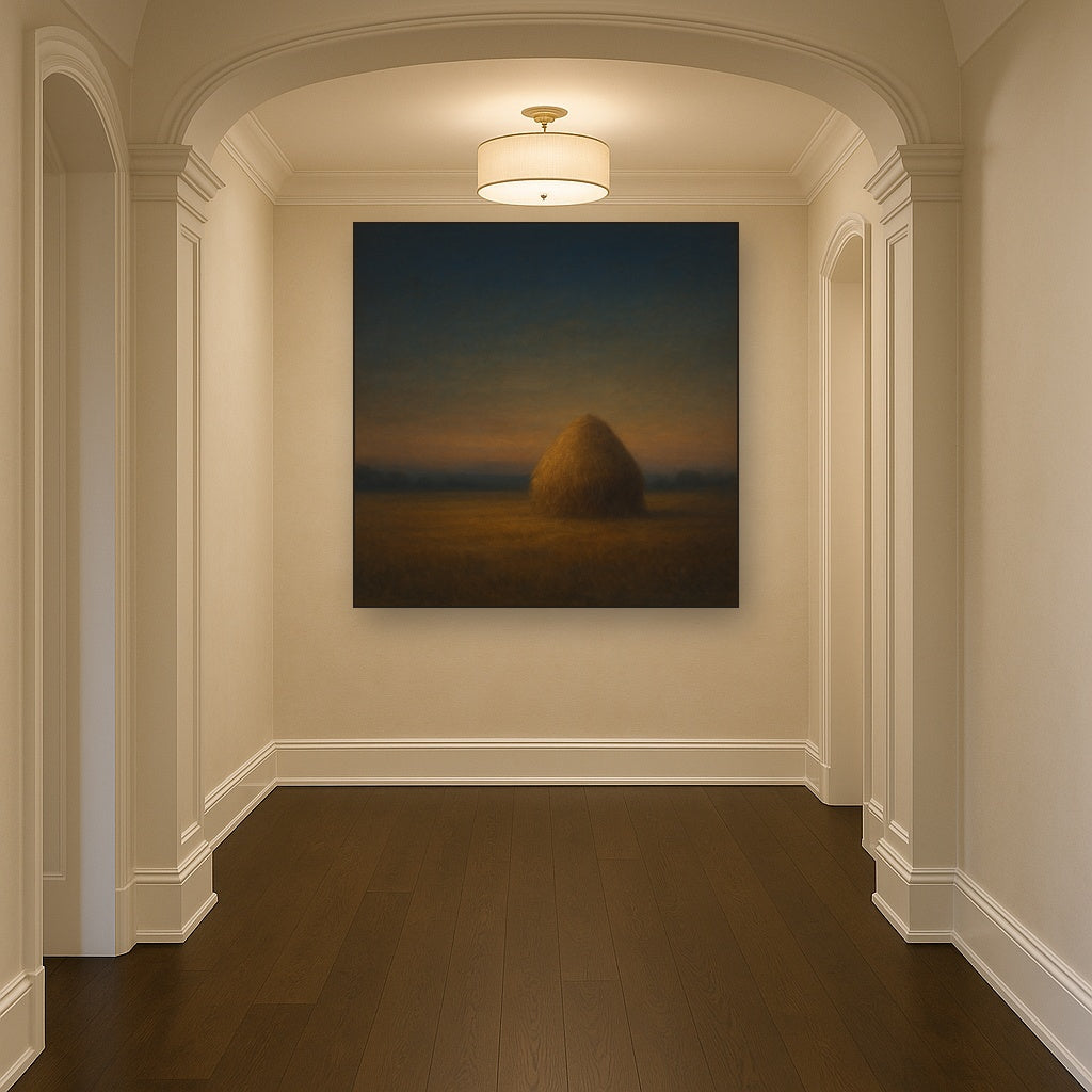 Dusk Horizon over Weathered Haystack No. 6 Oil Painting - View 5