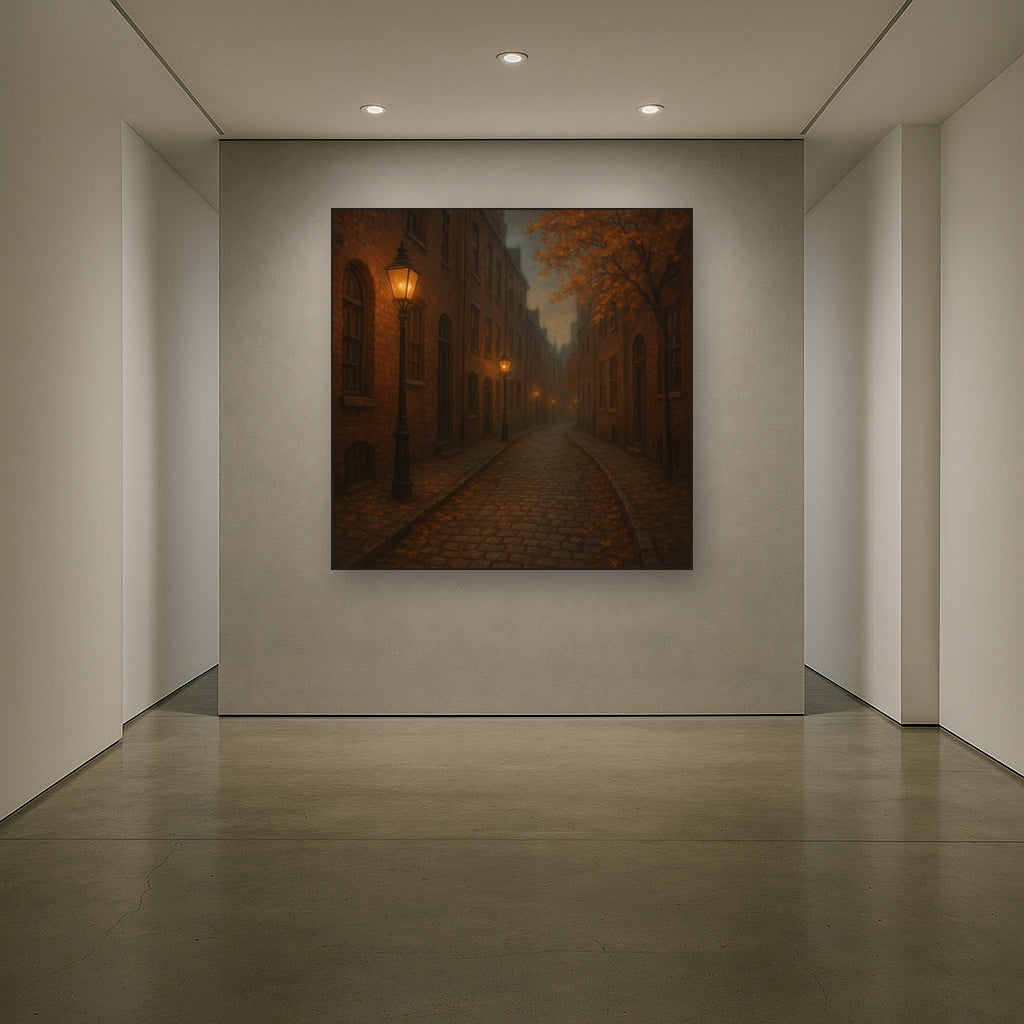 London Gaslamp Alley in Autumn Dusk No. 27 Oil Painting - View 5
