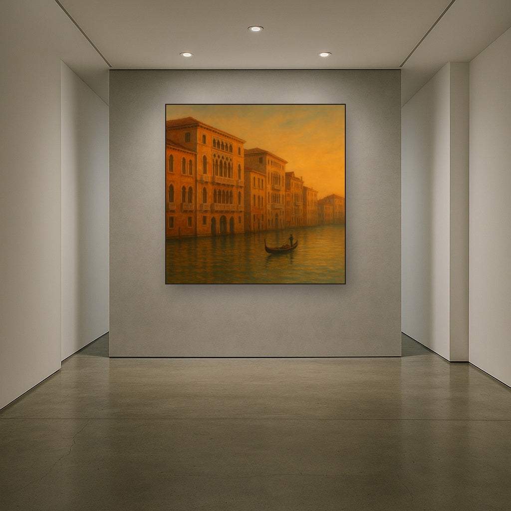 Venetian Canal Palaces at Golden Hour No. 6 Oil Painting - View 5