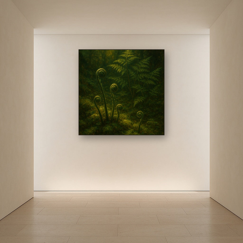 Forest Ferns & Mossy Woodland Herbarium No. 9 Fine Art Oil Painting - View 5