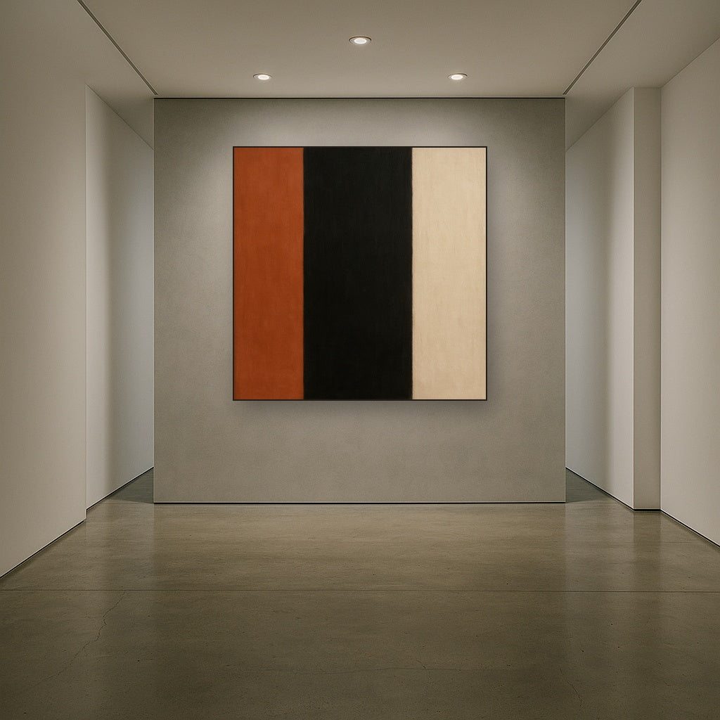 Deep Charcoal & Bone Monolith No. 1 - Modern Fine Art Oil Painting - View 5