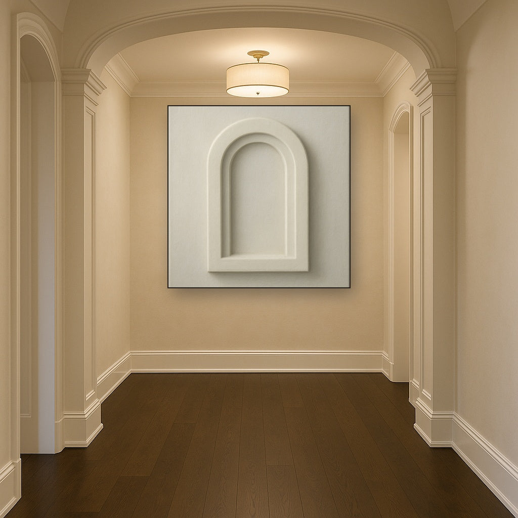 Textured Monolithic Plaster Arch No. 9 - Modern Fine Art Oil Painting - View 5