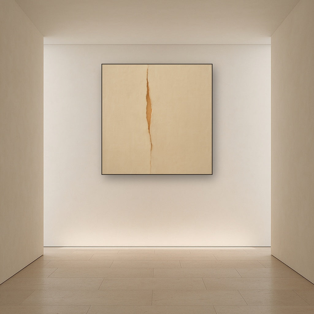 Tactile Stucco & Ochre Rift No. 9 - Modern Fine Art Oil Painting - View 5