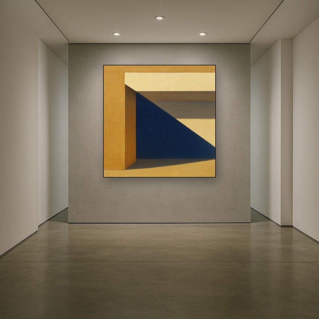 Sun & Shadow Architectural Facade Geometry No. 15 Fine Art Oil Painting - View 5