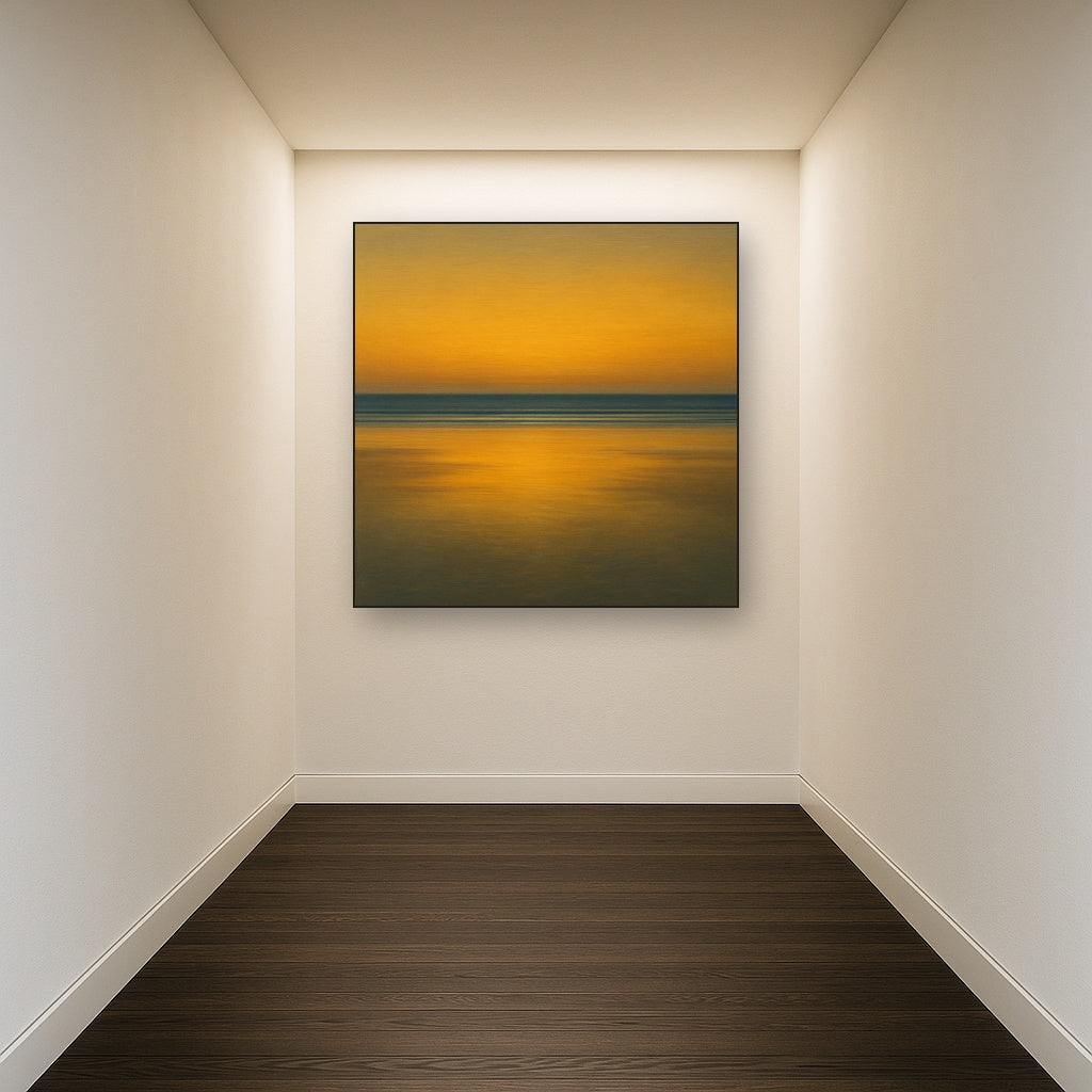 Golden Hour Surf Reflection No. 8 - Modern Fine Art Oil Painting - View 5