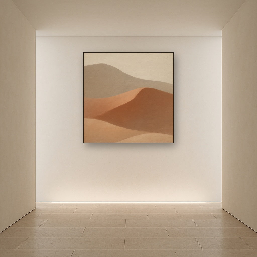 Muted Desert Dune Geometry No. 8 - Modern Fine Art Oil Painting - View 5