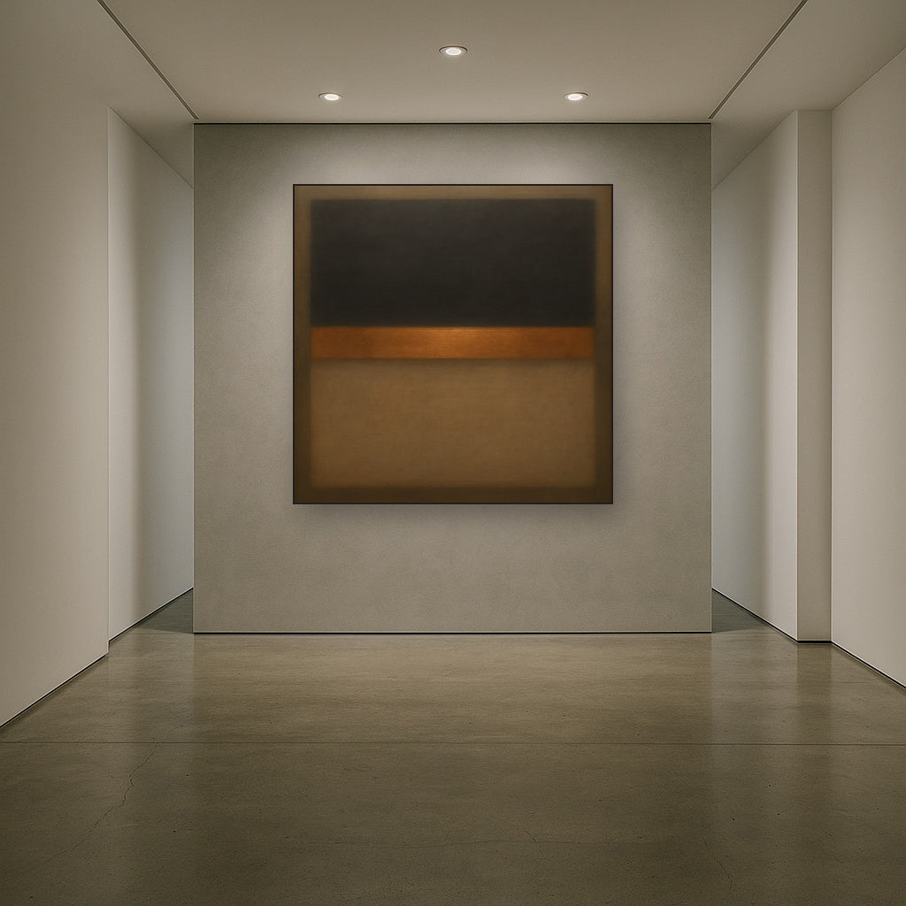 Charcoal Slate & Burnished Copper Horizon No. 5 Oil Painting - View 5