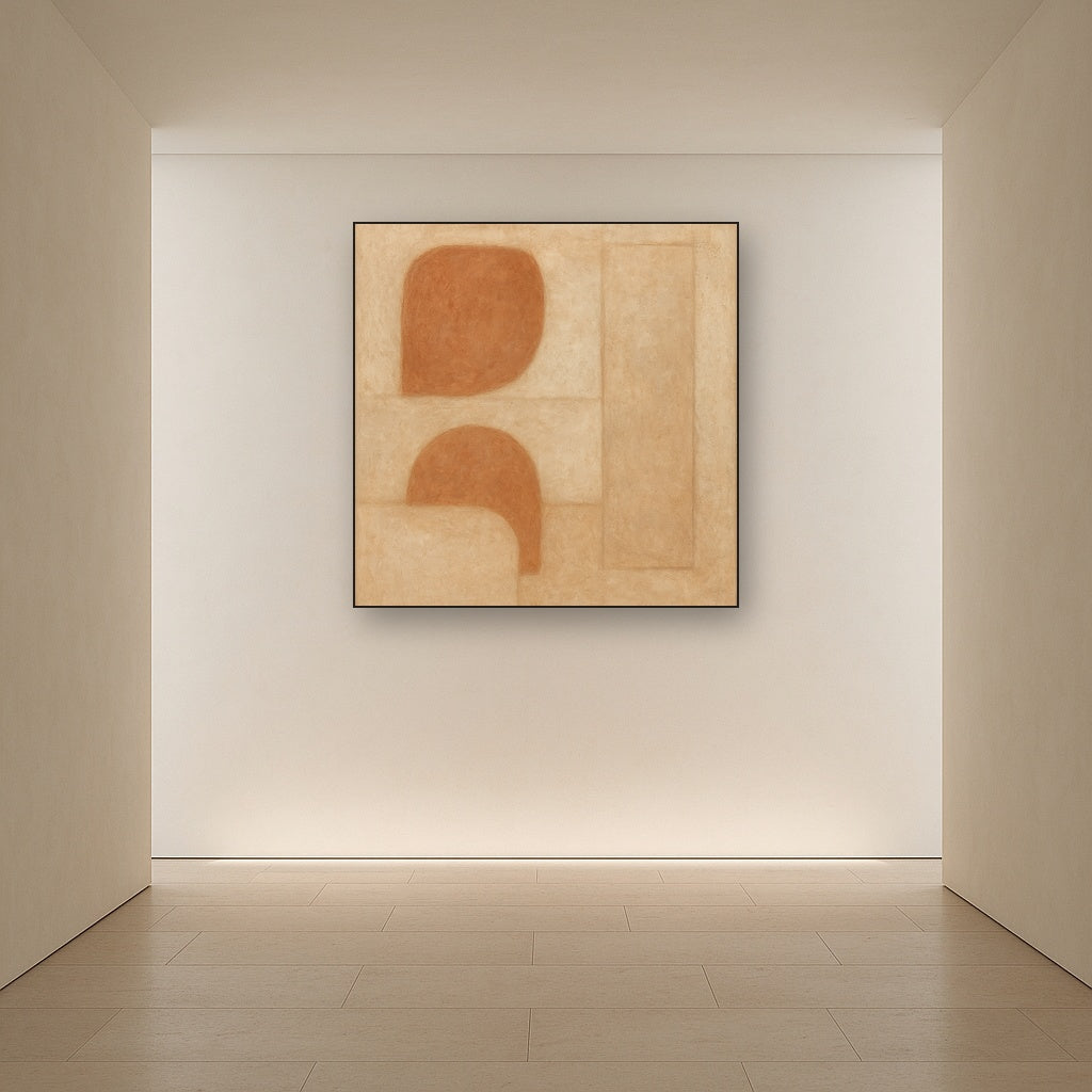 Earthy Terracotta & Weathered Plaster Wash No. 11 Oil Painting - View 5