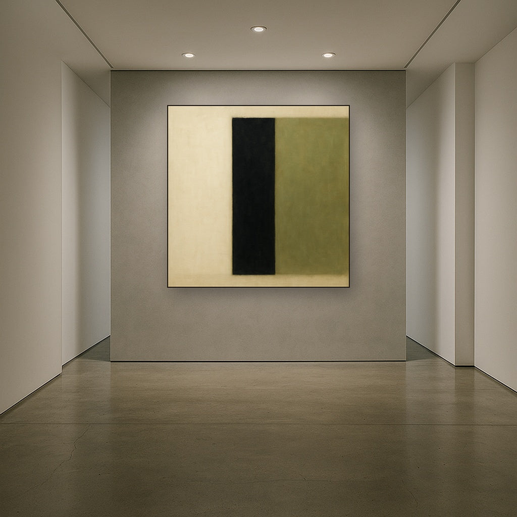 Deep Charcoal & Bone Monolith No. 1 - Modern Fine Art Oil Painting - View 5