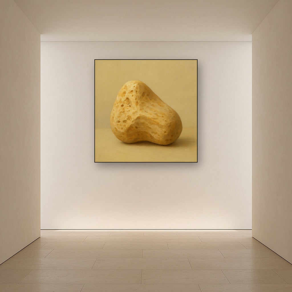 Zen Stone & Warm Grey Void No. 5 - Modern Fine Art Oil Painting - View 5