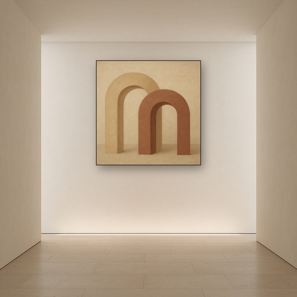 Minimalist Japandi Archways No. 10 - Modern Fine Art Oil Painting - View 5