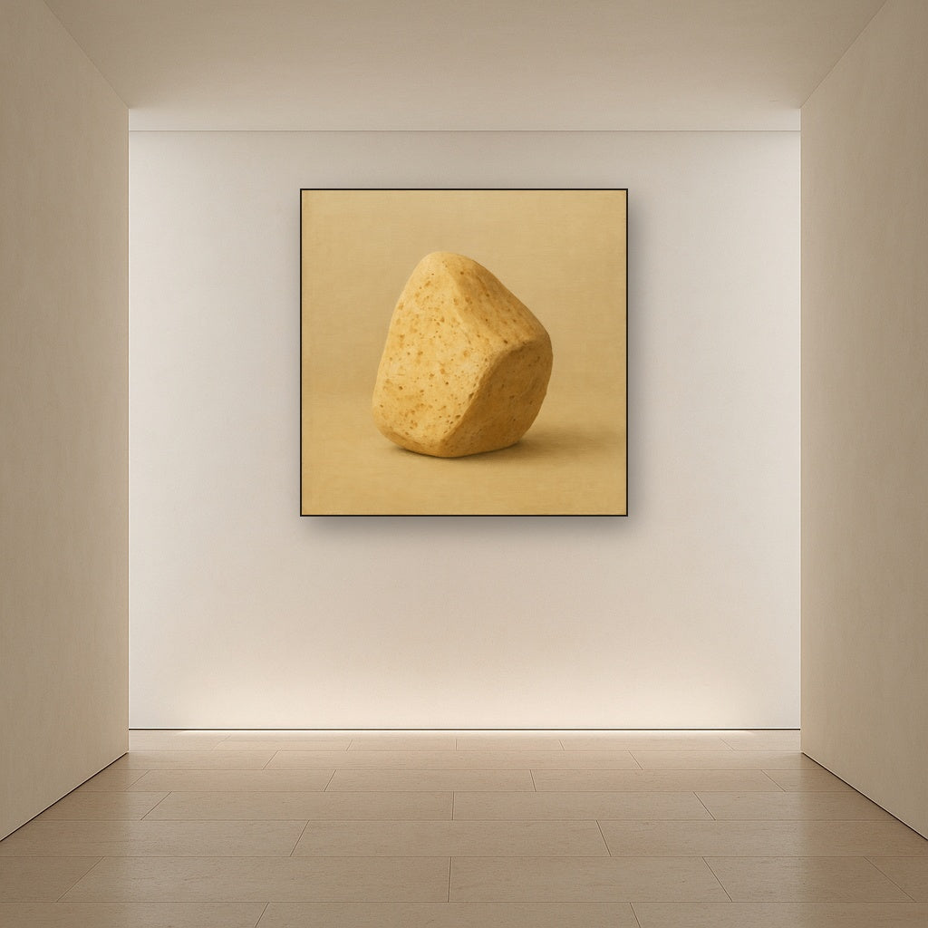 Zen Stone & Warm Grey Void No. 5 - Modern Fine Art Oil Painting - View 5