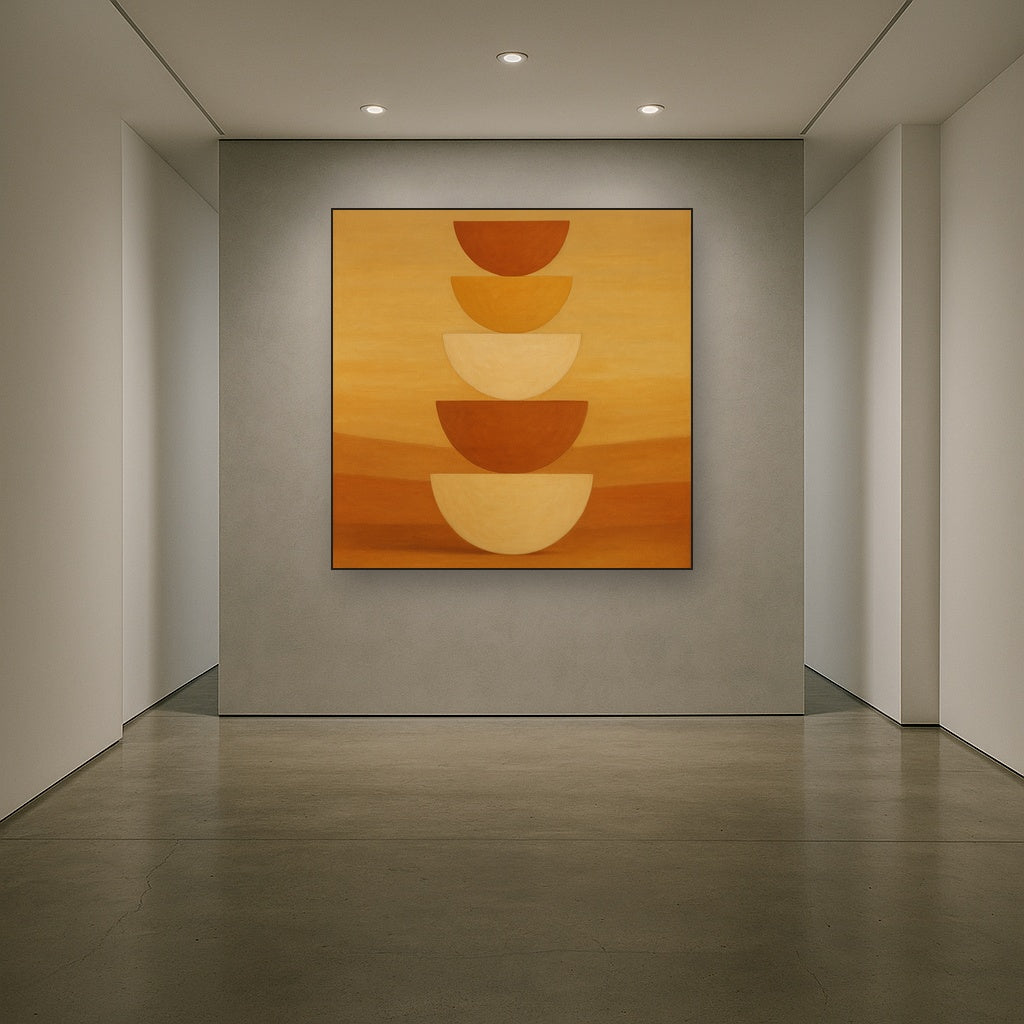Stacked Semicircle Totem in Desert Warmth No. 10 Fine Art Oil Painting - View 5