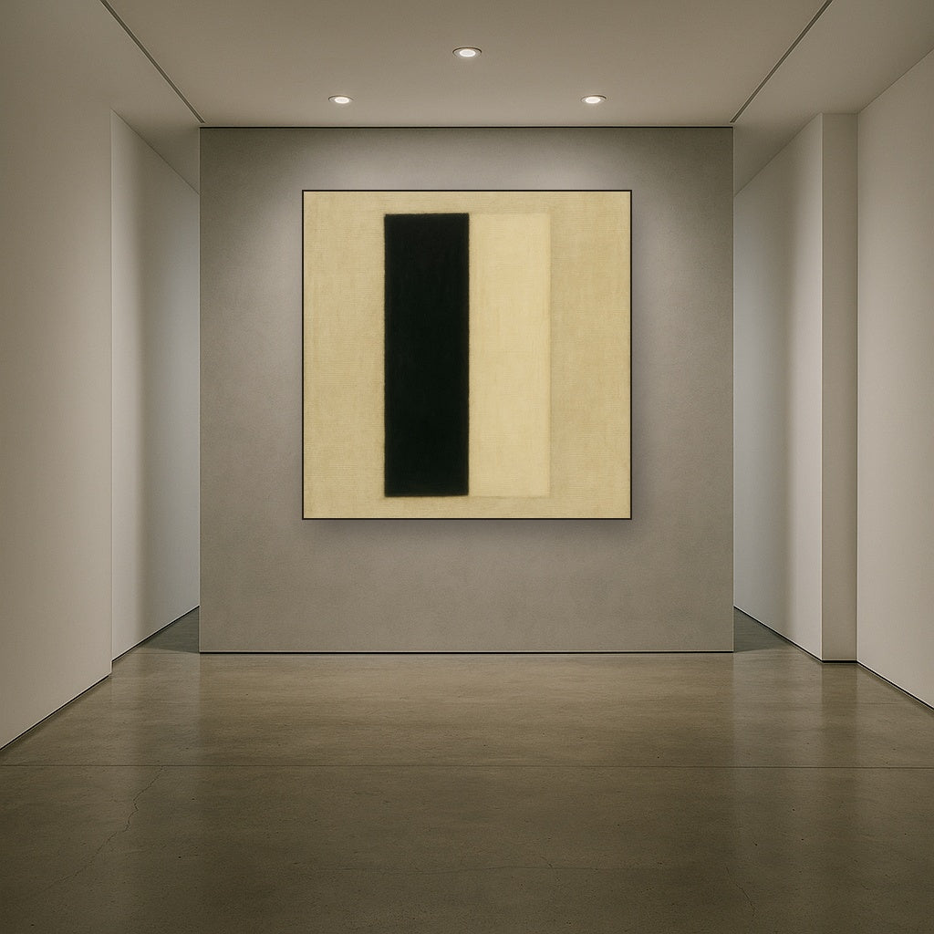 Deep Charcoal & Bone Monolith No. 1 - Modern Fine Art Oil Painting - View 5