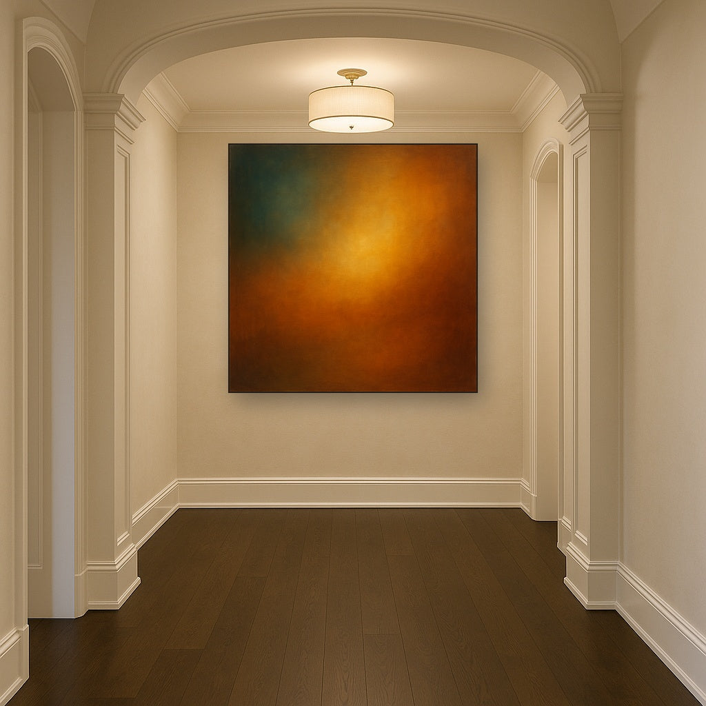 Deep Topaz & Spiced Terracotta Glow No. 18 Oil Painting - View 5