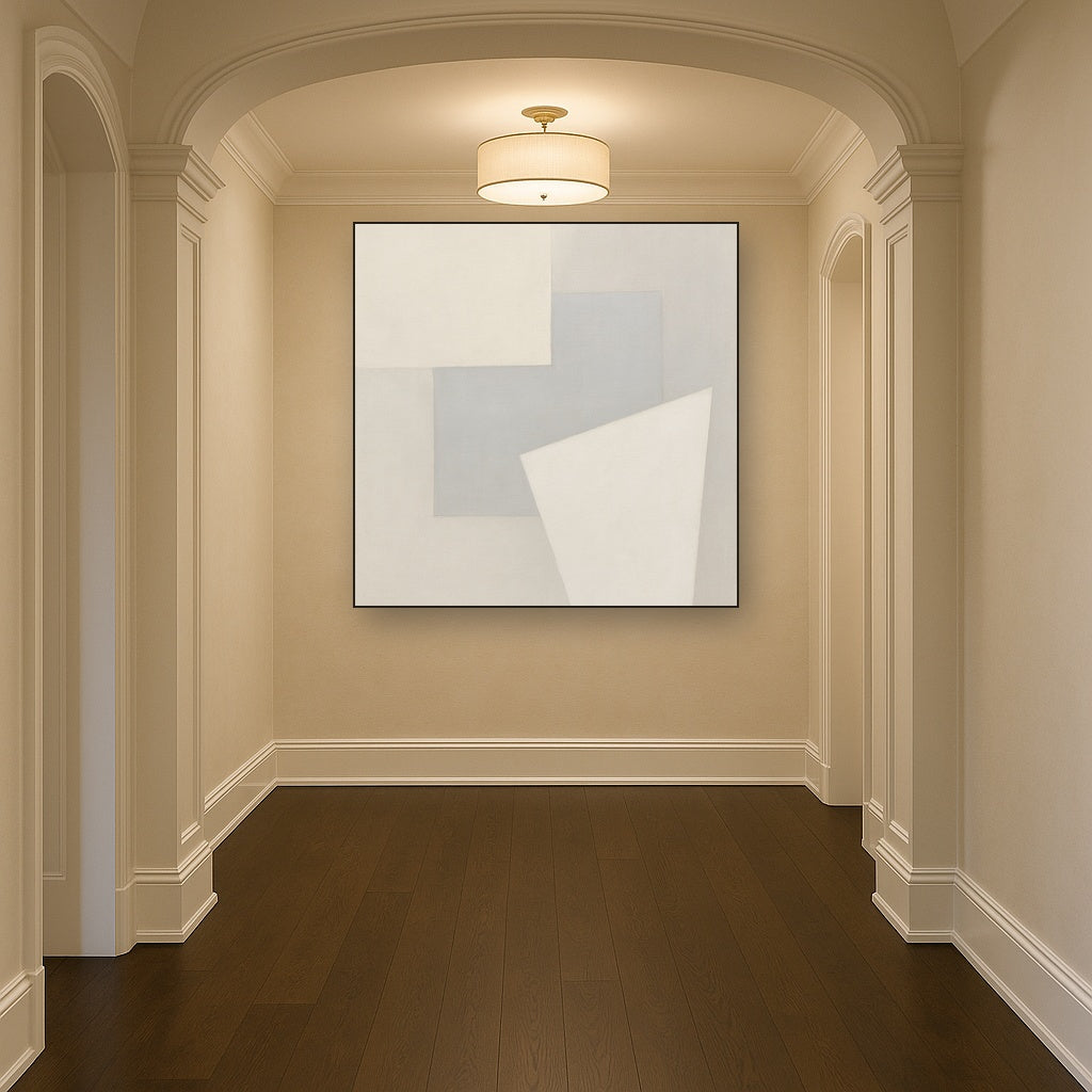 Architectural Stucco Geometry No. 3 - Modern Fine Art Oil Painting - View 5