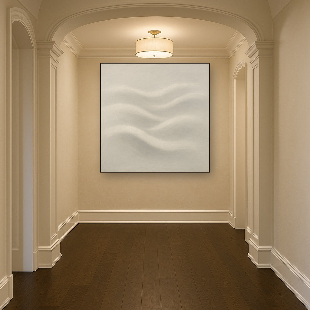 Monochrome Wave Relief No. 2 - Modern Fine Art Oil Painting - View 5