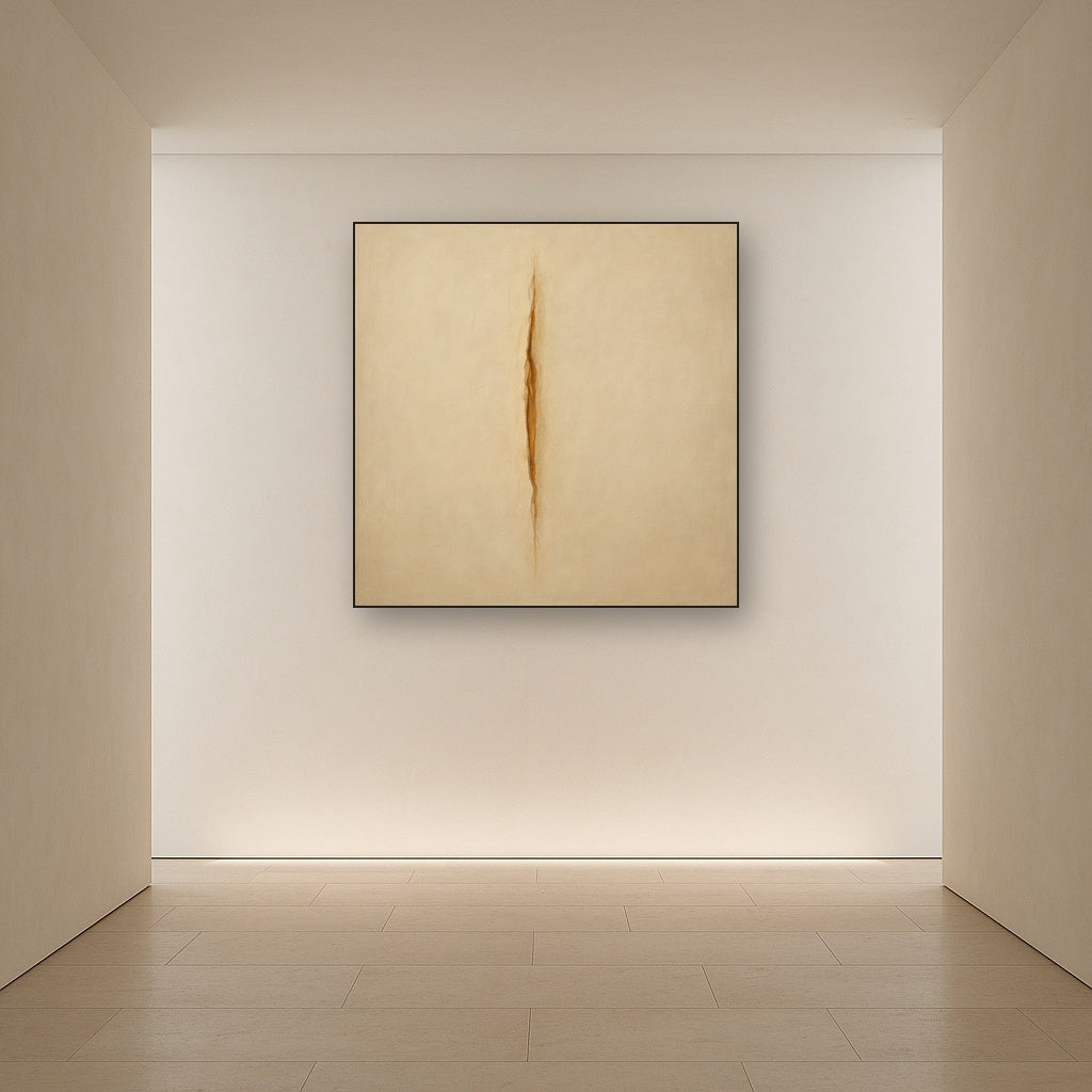 Tactile Stucco & Ochre Rift No. 9 - Modern Fine Art Oil Painting - View 5