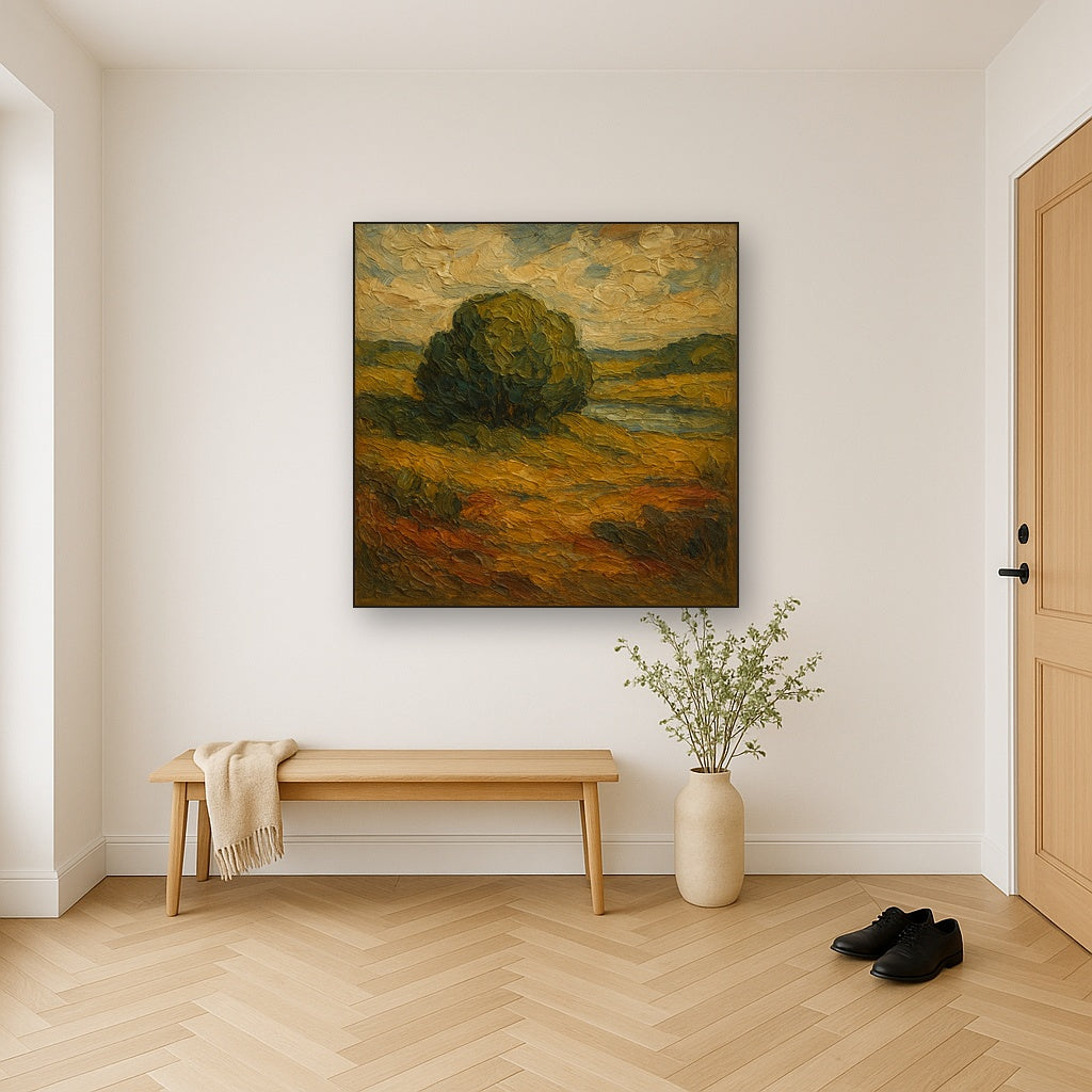 Draped Fabric & Form Figurative Oil Painting - Styled in Entryway Hallway