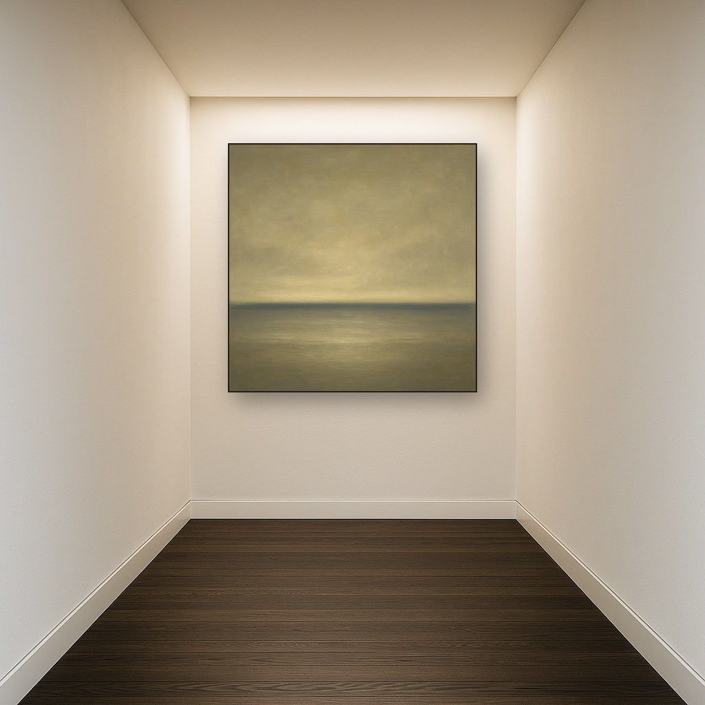 Monochrome Ocean Silence No. 5 - Modern Fine Art Oil Painting - View 5