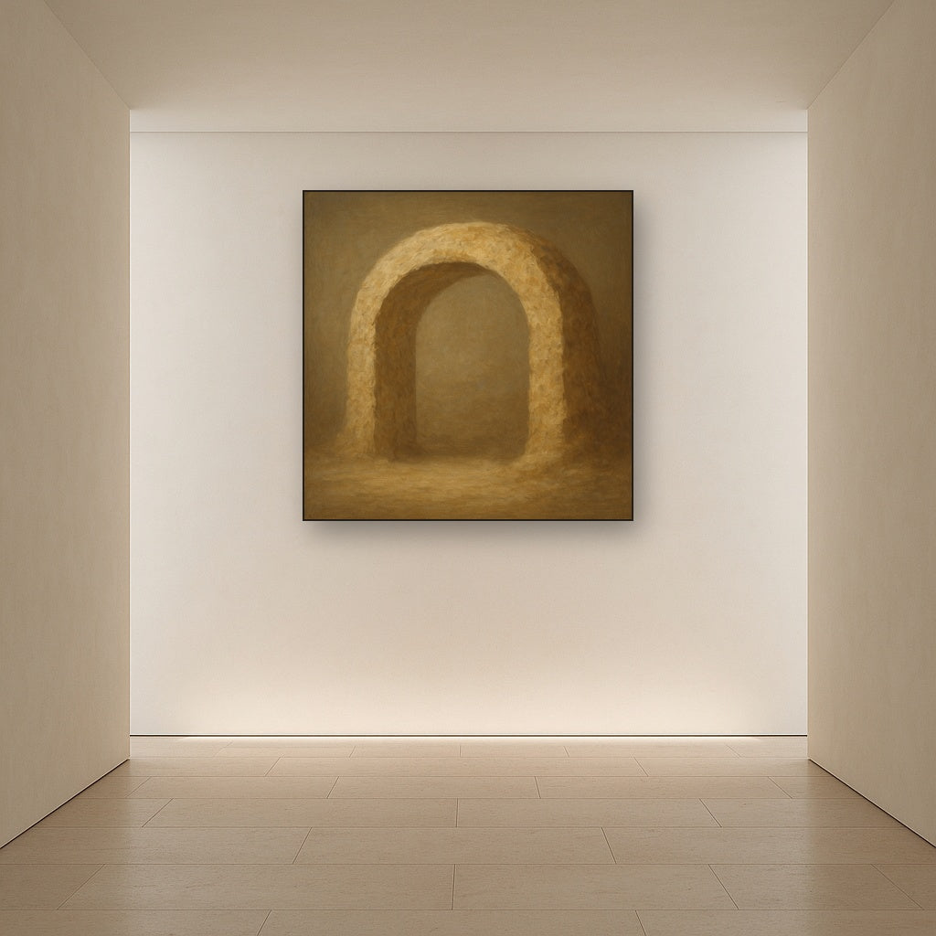 Travertine Stone Arch & Earth Tones No. 13 Oil Painting - View 5