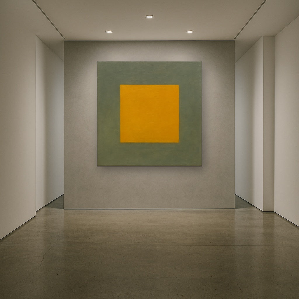 Cadmium Amber & Slate Grey Block No. 10 - Modern Fine Art Oil Painting - View 5