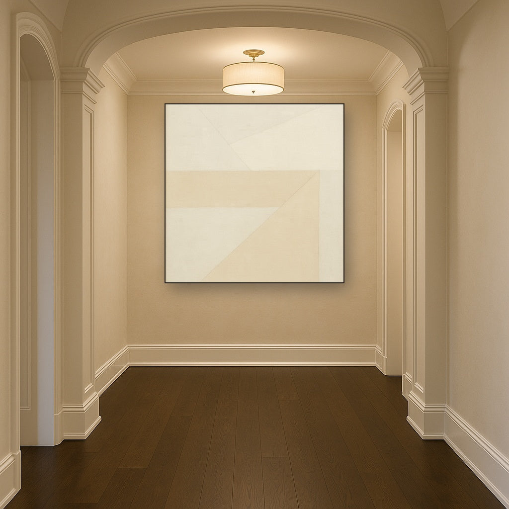 Architectural Stucco Geometry No. 3 - Modern Fine Art Oil Painting - View 5
