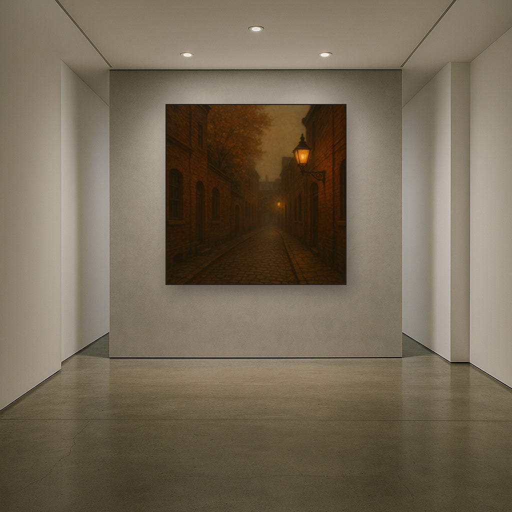 London Gaslamp Alley in Autumn Dusk No. 6 Oil Painting - View 5