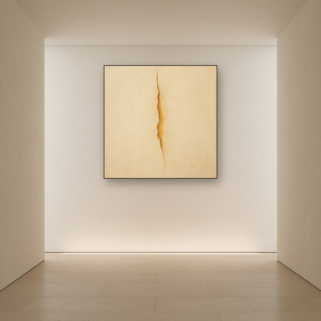 Tactile Stucco & Ochre Rift No. 9 - Modern Fine Art Oil Painting - View 5