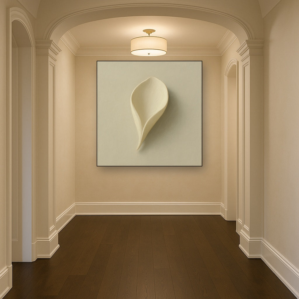 Sculpted Ivory Floral Contour No. 1 - Modern Fine Art Oil Painting - View 5