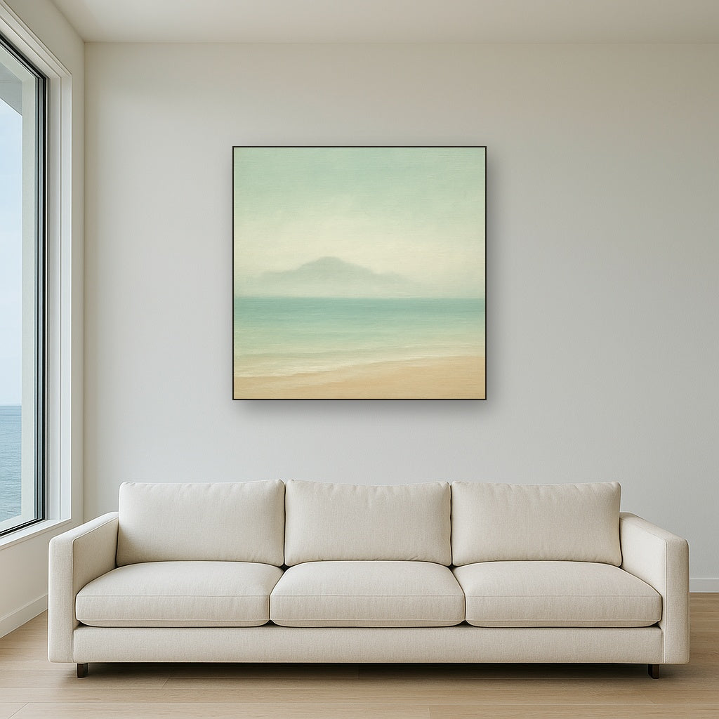 Misty Fjord & Low Clouds No. 7 - Modern Fine Art Oil Painting - View 2