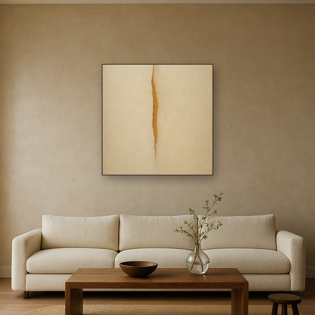 Tactile Stucco & Ochre Rift No. 9 - Modern Fine Art Oil Painting - View 2
