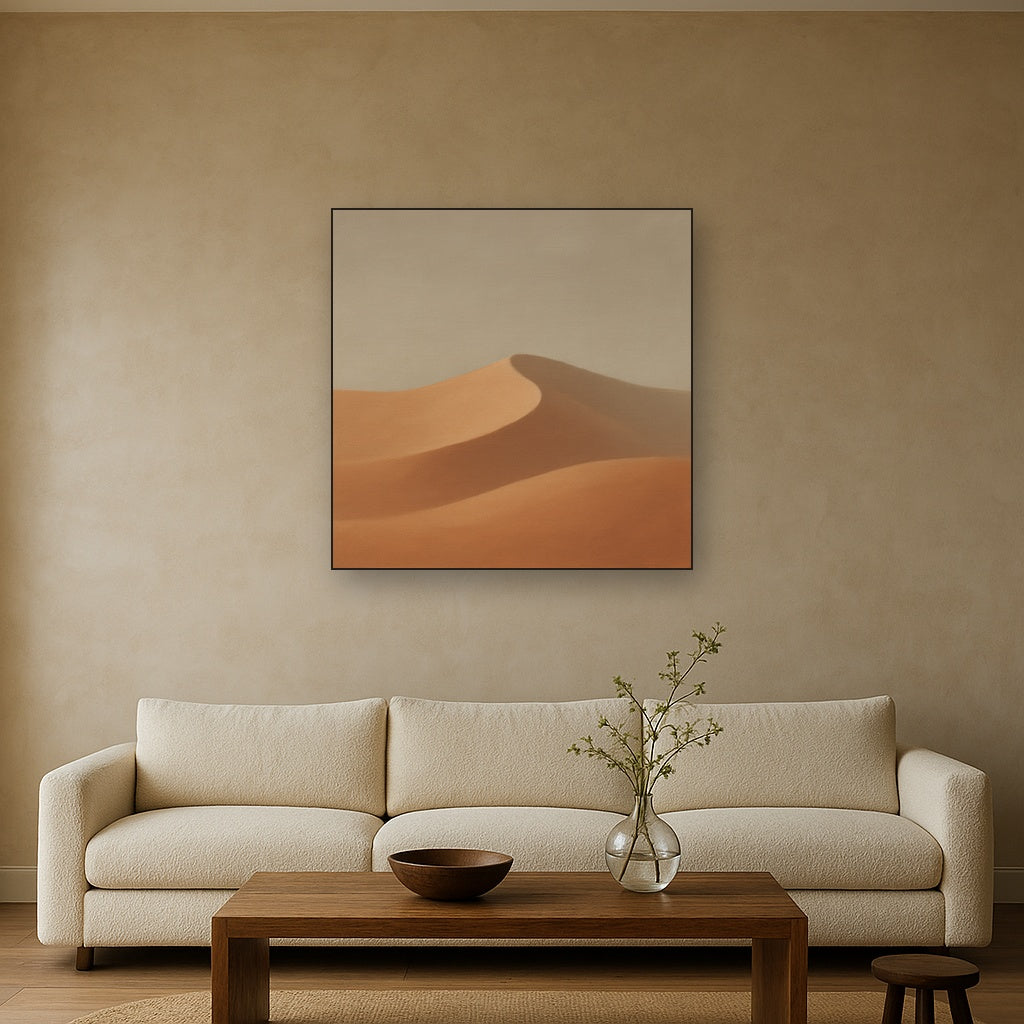 Muted Desert Dune Geometry No. 8 - Modern Fine Art Oil Painting - View 2