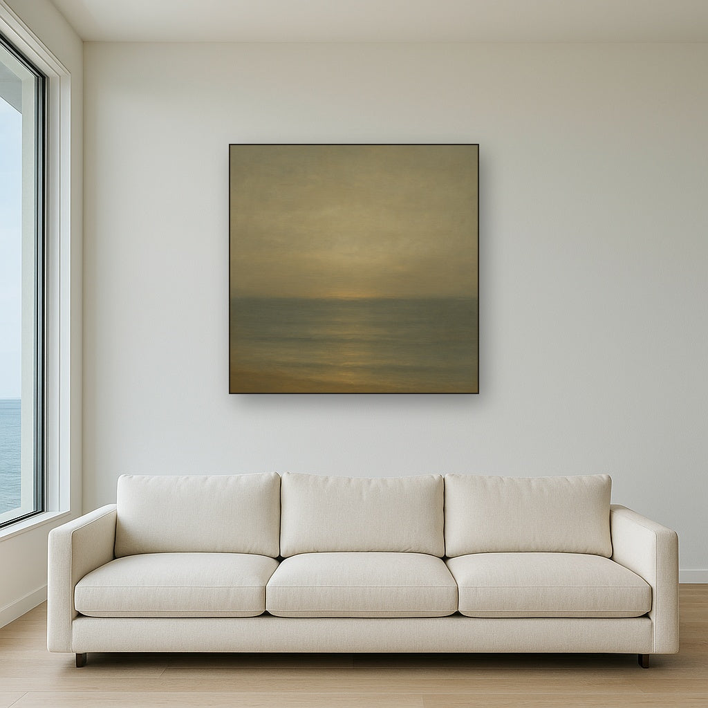 Monochrome Ocean Silence No. 5 - Modern Fine Art Oil Painting - View 2