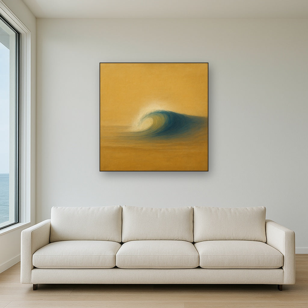 Single Wave Crest in Morning Light No. 4 - Modern Fine Art Oil Painting - View 2
