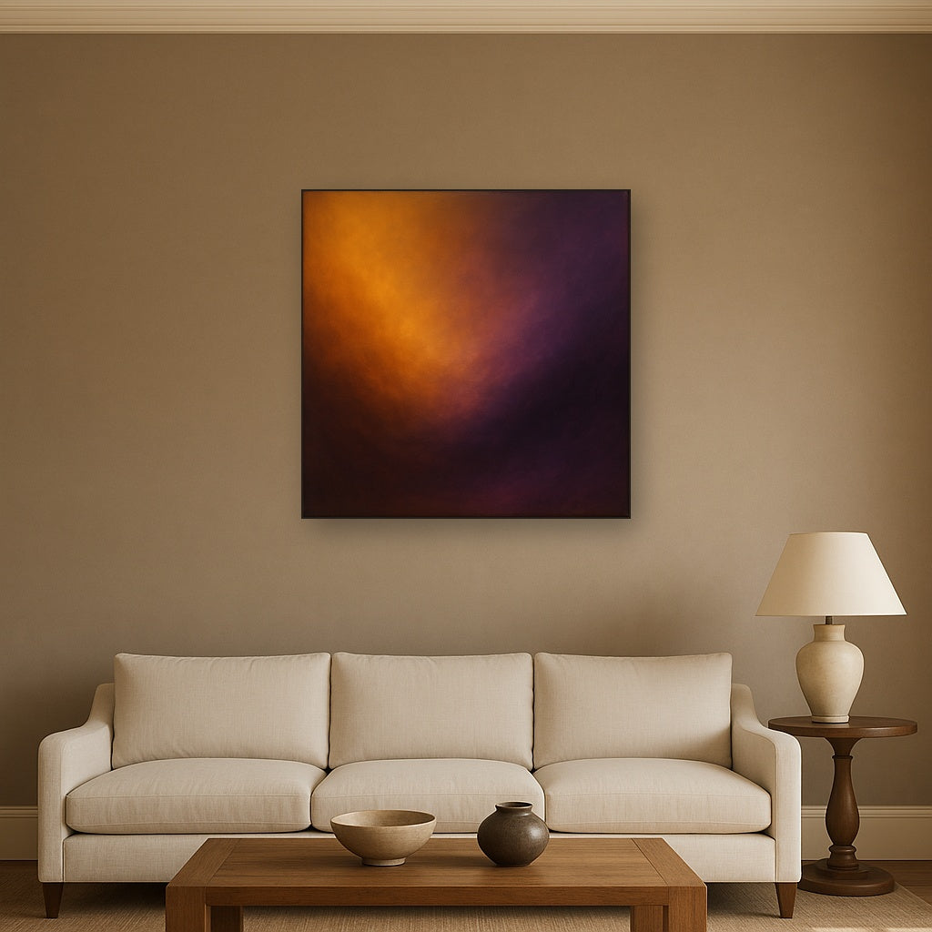 Burnt Amber & Velvet Amethyst Atmosphere No. 13 Oil Painting - View 2
