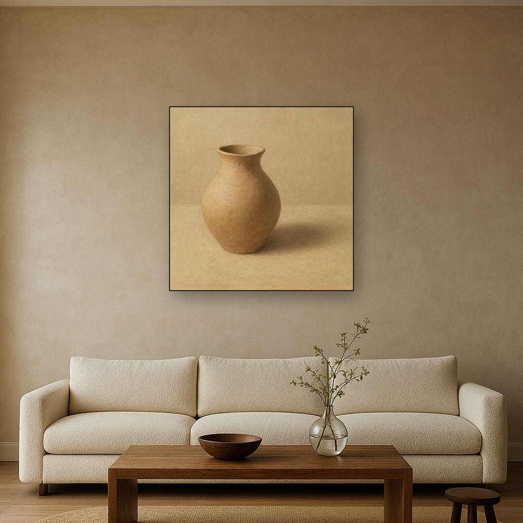 Organic Clay Vessel & Solitary Shadow No. 21 Oil Painting - View 2