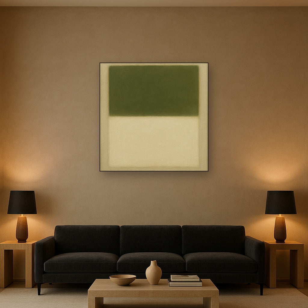 Sage Olive & Alabaster Balance No. 3 - Modern Fine Art Oil Painting - View 2