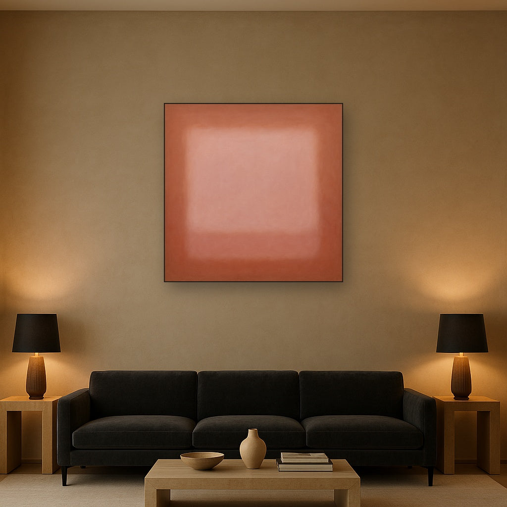 Blush Rose & Dusky Terracotta Ambient Glow No. 24 Oil Painting - View 2