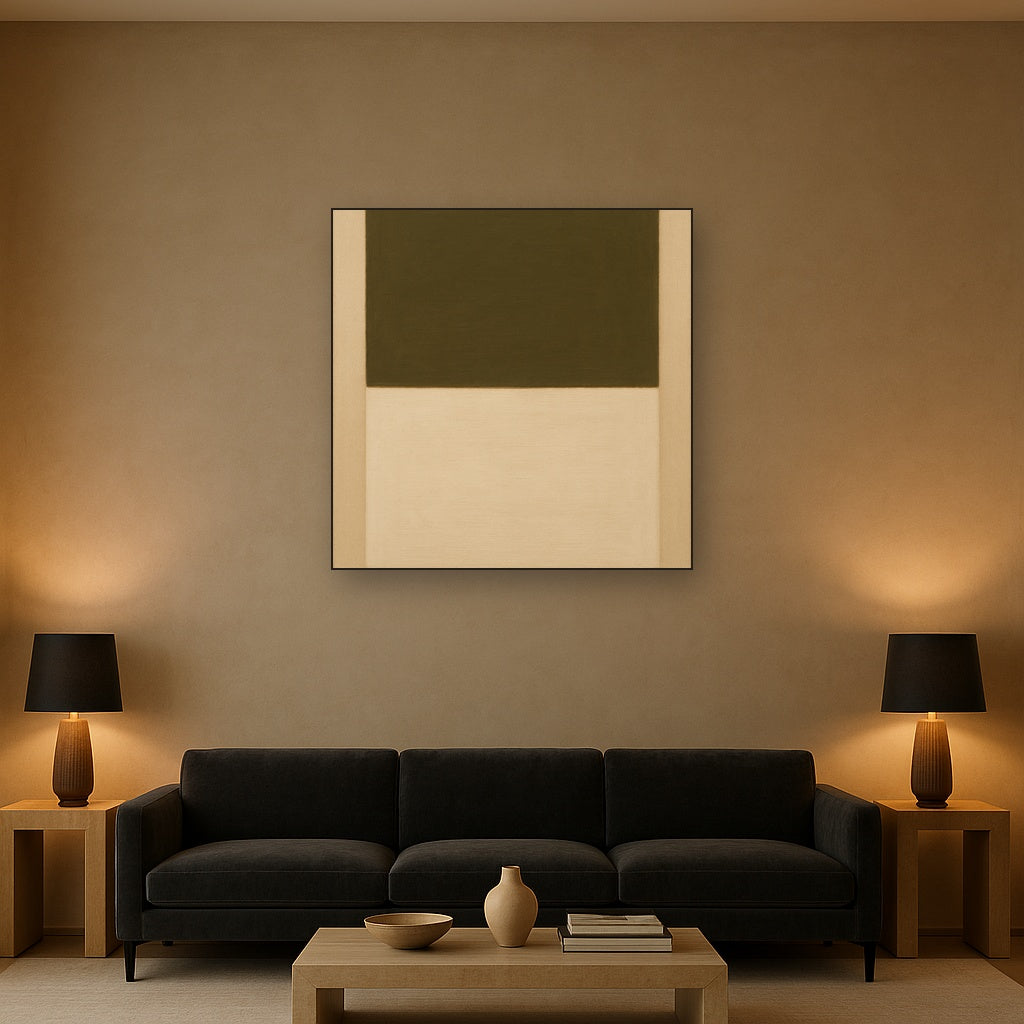 Sage Olive & Alabaster Balance No. 3 - Modern Fine Art Oil Painting - View 2