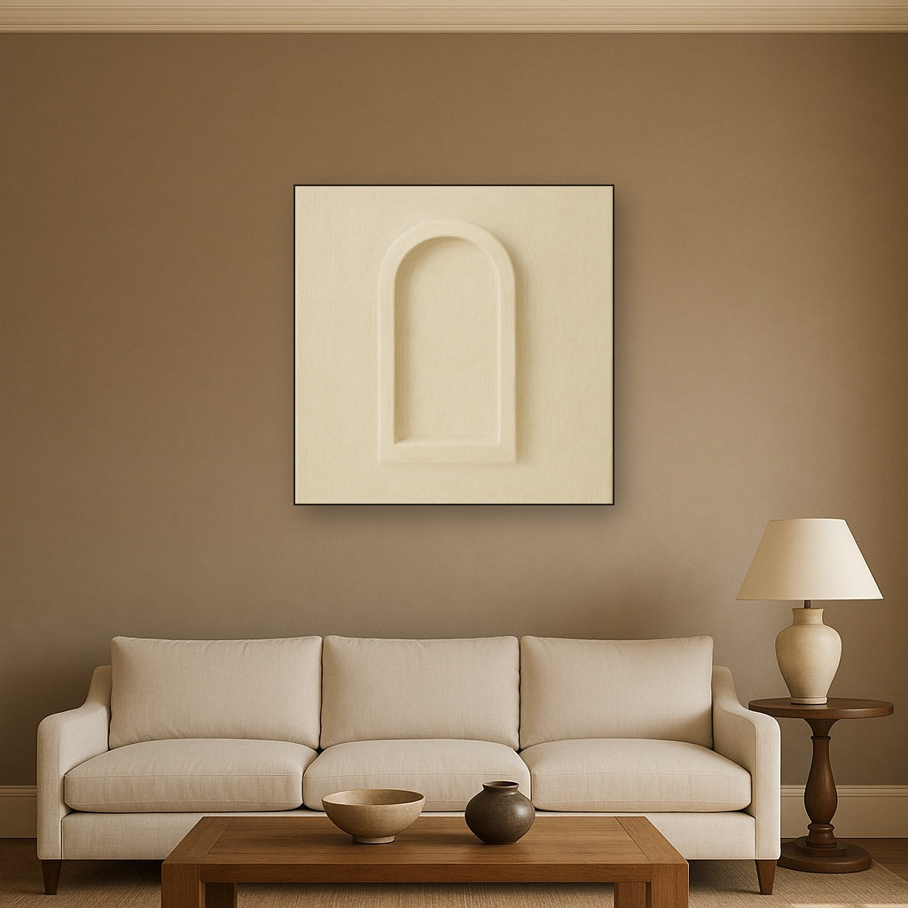 Textured Monolithic Plaster Arch No. 9 - Modern Fine Art Oil Painting - View 2