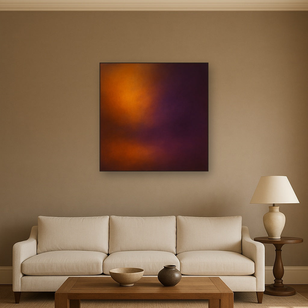 Burnt Amber & Velvet Amethyst Atmosphere No. 6 Oil Painting - View 2